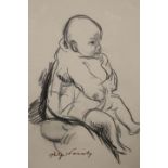 PHILIP NAVIASKY (1894-1893), BABY, signed lower left, drawing, framed. 31.