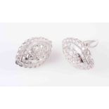 A PAIR OF DIAMOND SET EARRINGS,