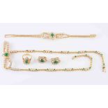 AN EMERALD AND DIAMOND PARURE, to include a necklace,