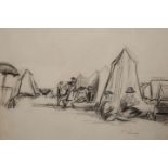 PHILIP NAVIASKY (BRITISH, 1894-1983), THE GYPSY ENCAMPMENT, signed lower right, drawing, framed.