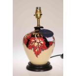 A MOORCROFT "OCTOBER" TABLE LAMP, first quality, retains original price label of £310.