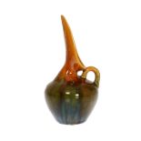LINTHORPE POTTERY A JUG WITH TALL VERTICAL SPOUT,
