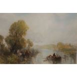 FRANK WASLEY (1848-1934), A QUIET BACKWATER ON THE THAMES, signed lower left, watercolour, framed.