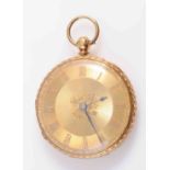 A VICTORIAN 18 CARAT GOLD OPEN-FACE KEY-WIND POCKET WATCH, CHESTER 1856,