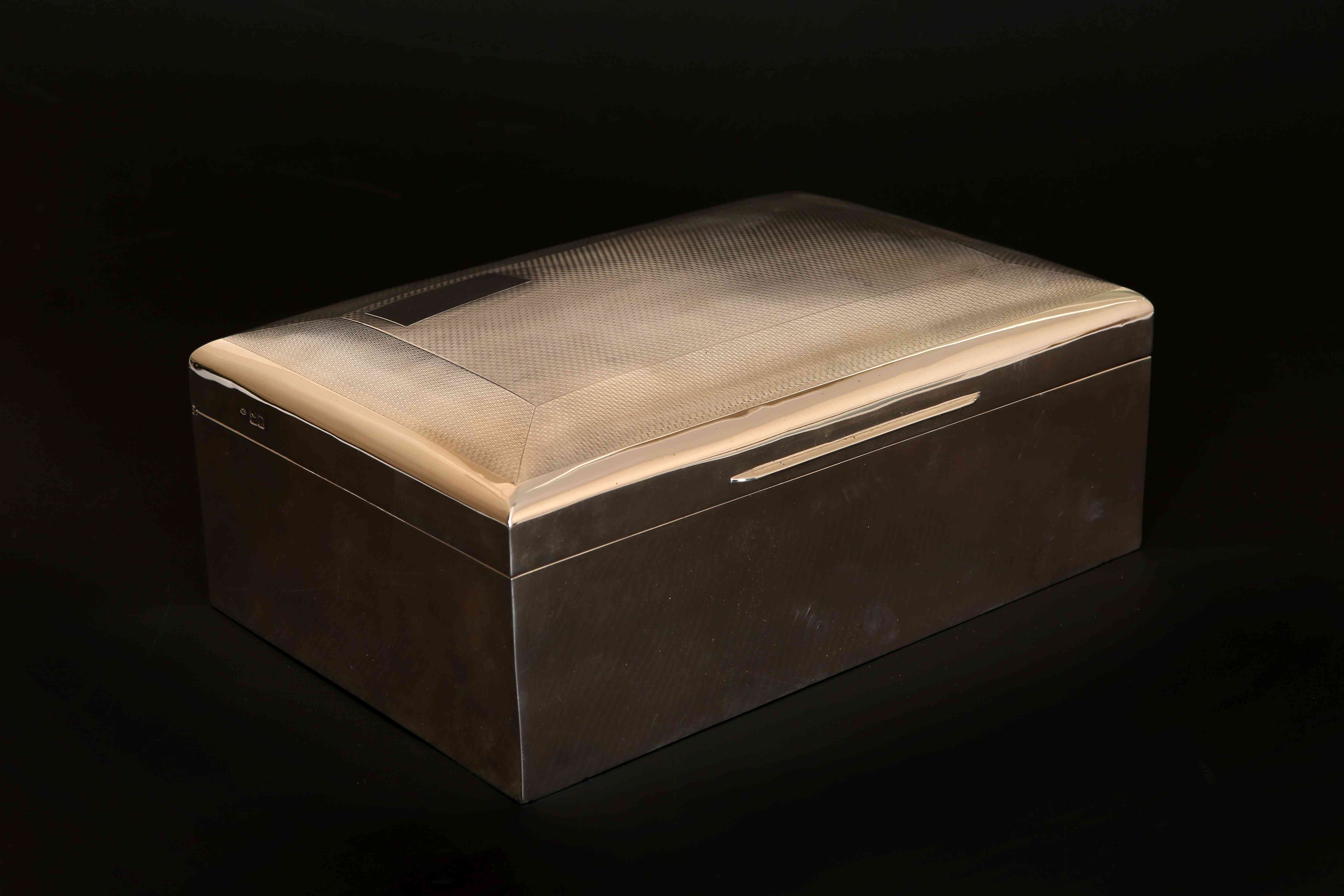 A HUGE EDWARDIAN SILVER DESK BOX, William Comyns, London 1908,