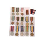 A COLLECTION OF MEDALS, comprising four WWII Stars (unattributed), three Victory medals (345, J.V.