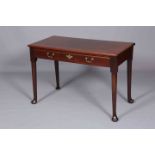 A GEORGE III MAHOGANY PAD FOOT SIDE TABLE,