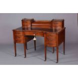 A LATE VICTORIAN INLAID MAHOGANY WRITING DESK, CIRCA 1900,