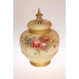 A LARGE ROYAL WORCESTER POT POURRI VASE, COVER AND INNER COVER, NO.