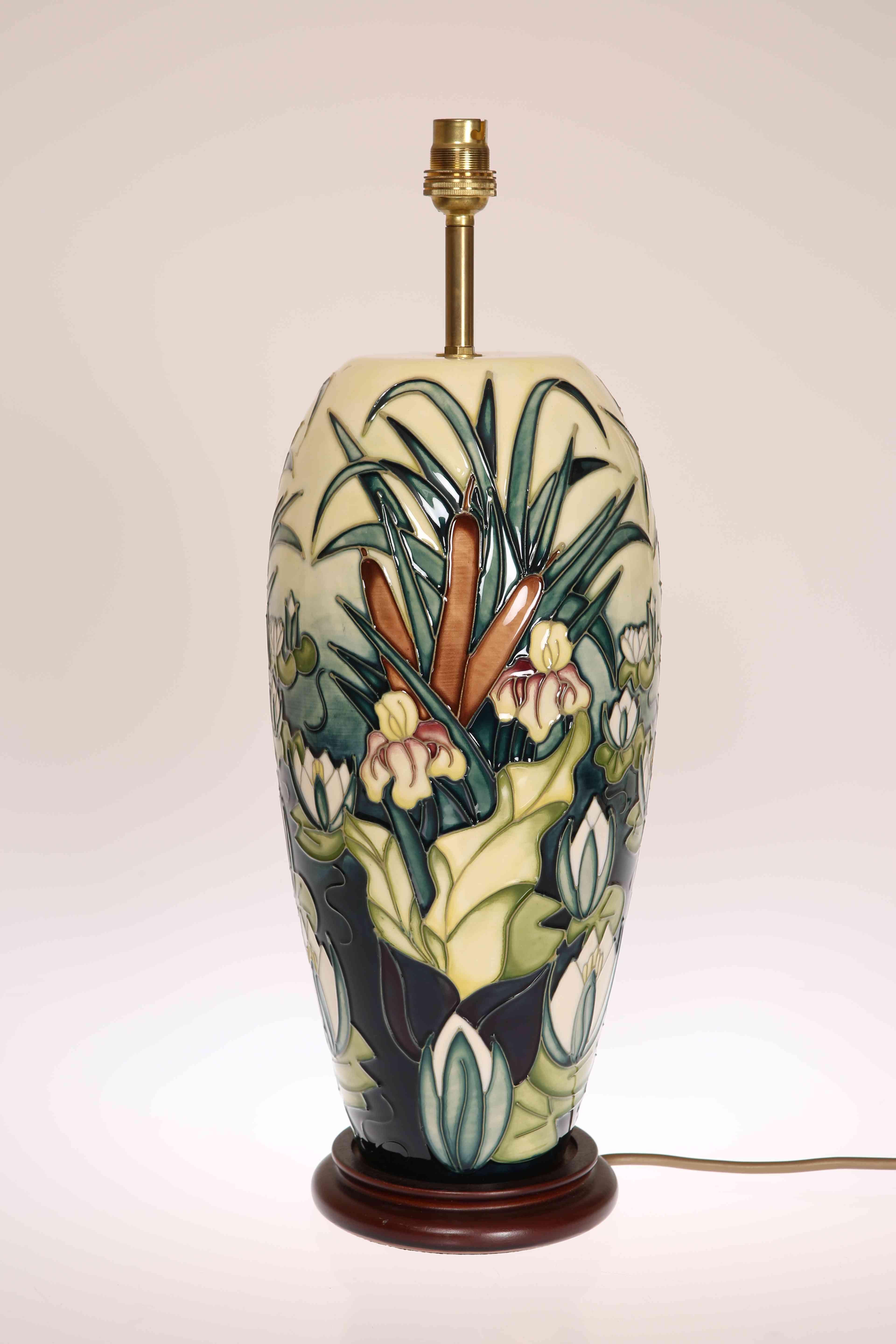 A LARGE MOORCROFT "LAMIA" TABLE LAMP, first quality.