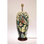 A LARGE MOORCROFT "LAMIA" TABLE LAMP, first quality.