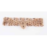 A VICTORIAN GATE LINK BRACELET, the rectangular links each articulated,