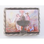 AN UNUSUAL AND EROTIC ENAMEL SNUFF BOX,