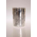 A VICTORIAN SILVER BEAKER, George Unite, Birmingham 1879,