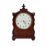 A MAHOGANY STRIKING TABLE CLOCK, SIGNED C.