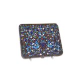 A RUSSIAN SILVER AND ENAMEL CIGARETTE CASE, second Kokoshnik mark for Moscow,