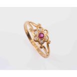 A RUBY AND DIAMOND RING, circa 1890,