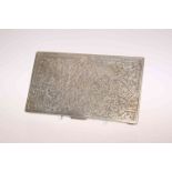 AN 800 GRADE SILVER CIGARETTE CASE, cast with a mask amidst a profusion of scrolls. 6.