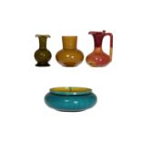 LINTHORPE POTTERY A GROUP OF FOUR ITEMS, comprising two small vases, nos. 811 and 752, each 7.