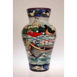 A MOORCROFT "GLORIANA" VASE, trial piece, dated 17-6-15.