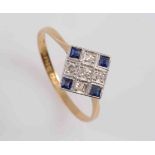 A SAPPHIRE AND DIAMOND RING, circa 1910,