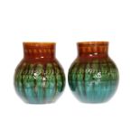 CHRISTOPHER DRESSER FOR LINTHORPE POTTERY A NEAR PAIR OF "AZTEC" VASES, NO.