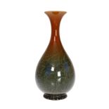 LINTHORPE POTTERY A VASE, NO. 1107, bottle shaped with crystalline type glaze.