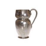 A LIBERTY & CO ENGLISH PEWTER JUG IN THE FORM OF AN OWL, NO.