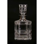 A GOOD QUALITY SILVER COLLARED CUT-GLASS DECANTER, Mappin & Webb, London 1969,