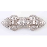 AN ART DECO DIAMOND DOUBLE CLIP BROOCH,