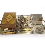 Collectables including watches, badges, coins, daggers, box,