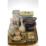 Tray lot with Royal Doulton 'Little Tom Tucker', Spode vases and dishes, Wedgwood box,