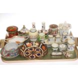 Collection of small pieces of decorative china including Royal Crown Derby, Spode,