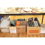 Boxes with albums, stamps, photographic slides,