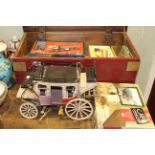 Box with model commercial vehicles and stagecoach