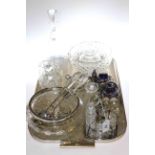 Crystal salad bowl and servers,