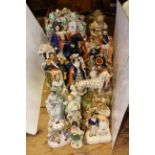 Large collection of Victorian Staffordshire figures