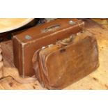 Gladstone bag and vintage suitcase