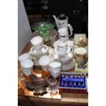 Tea china, onyx, glass,