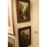 Dalby, pair landscape oils, framed,