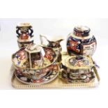 Eight pieces of Masons 'Double Landscape' china including ginger jar, tureen, cover and stand, vase,