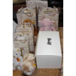 Collection of five Steiff soft toys