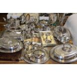 Good collection of EP wares, including entree dishes, gravy boats, flatware,