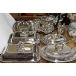 EP wares including entree dishes, coffee pot, water jug, teapot,