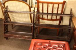 Pair mahogany Chinese Chippendale style wall racks
