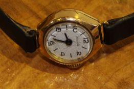 Nivada 9 carat gold cased wrist watch