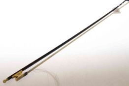 Violin bow with ivory frog and mother-of-pearl eye