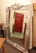 Large silvered framed wall mirror