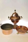 Copper and brass urn,