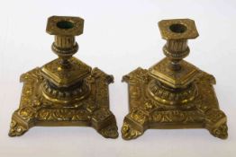 Pair of 19th Century brass candlesticks
